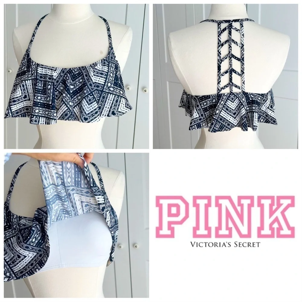 PINK Victoria’s Secret Ruffle Bikini Top sz. Small